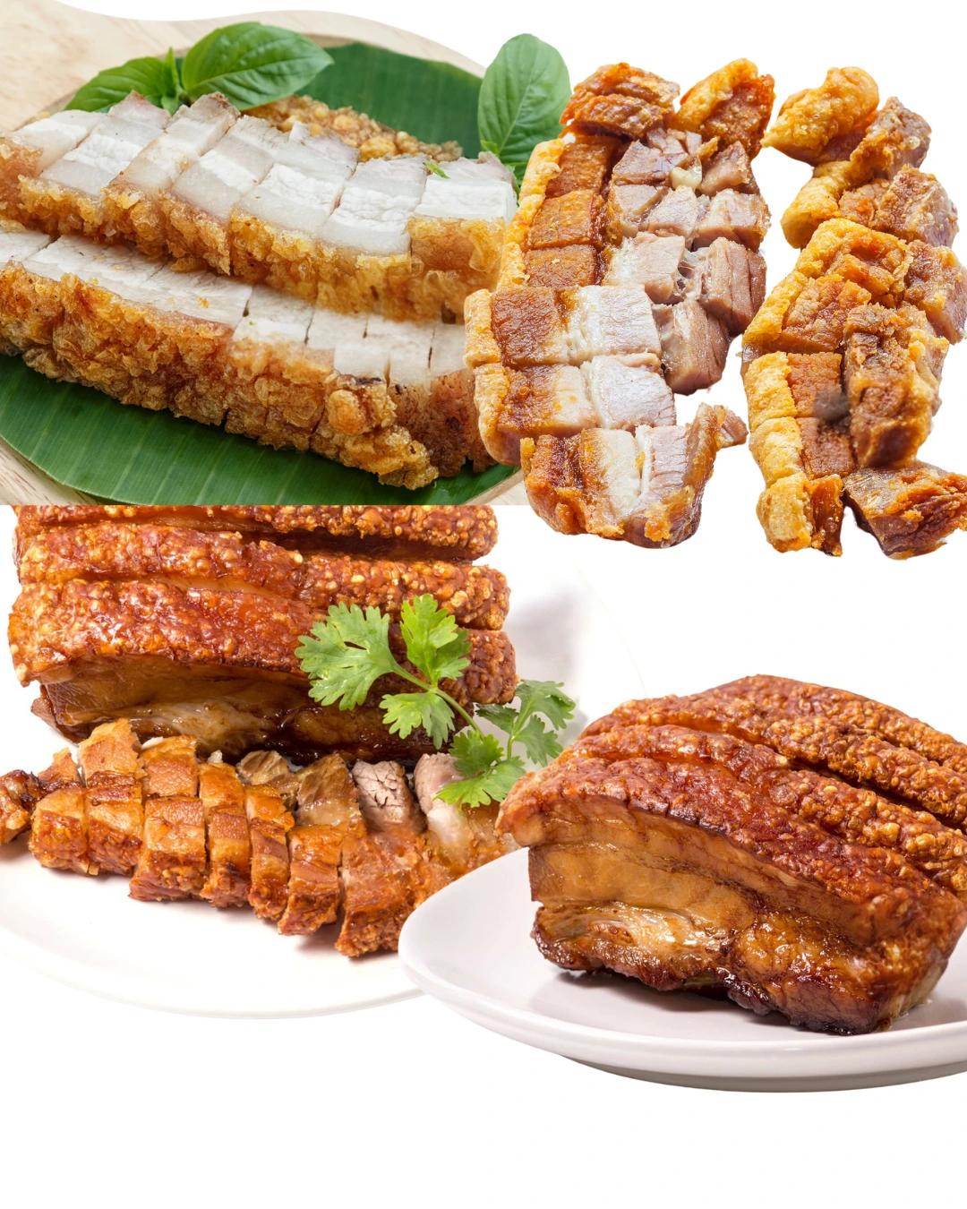 Golden crispy pork belly with perfect crackling skin